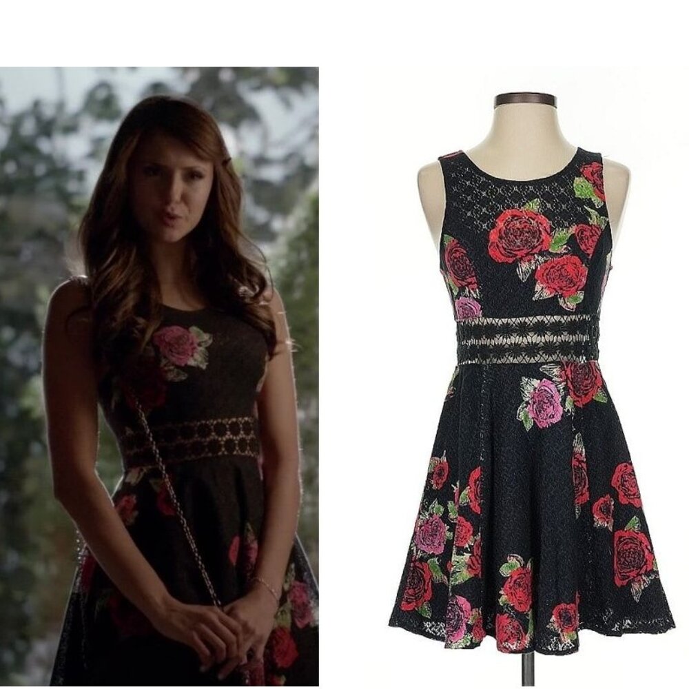 SOLD ASO THE VAMPIRE DIARIES TVD KATHERINE PIERCE Lace Rose Dress RARE